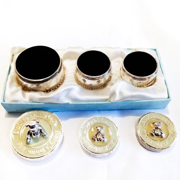 Elegance-Baby Name Tag, First Curl, First Tooth Set-3 Piece Silver Tone Set - Picture 7 of 13